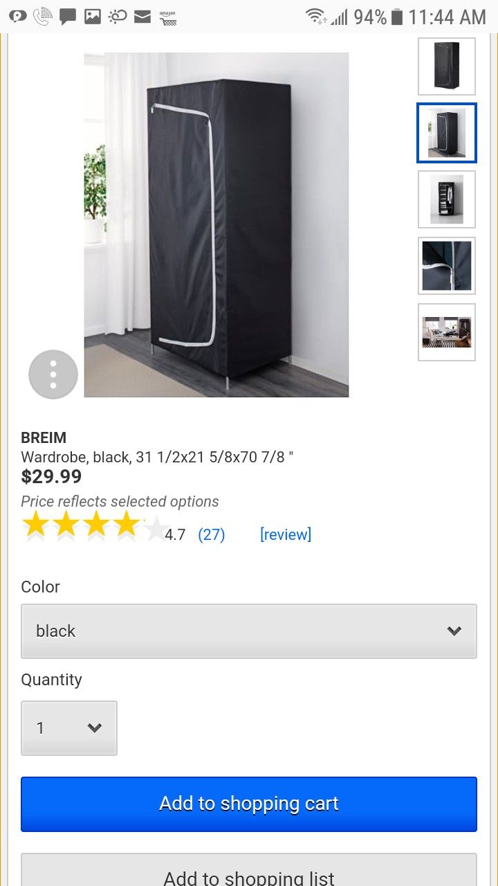New Ikea Breim Wardrobe -Black