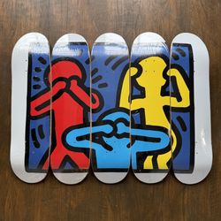 Keith Haring NO EVIL Skateboard Showroom Deck Set