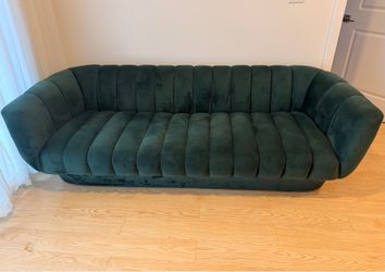 Green velvet couch (used)