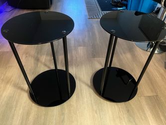 Black Glass end tables