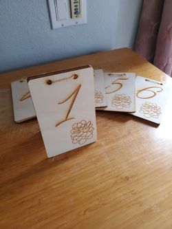 6 Wooden Table Numbers 1-6