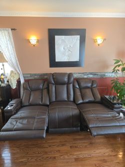 Home Theater Sofa Powered Leather Gel Recliners
