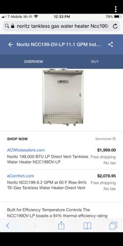 Gas water heater noritz