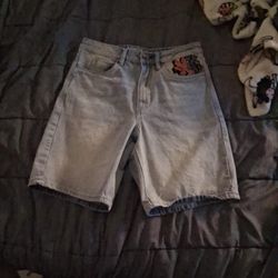 Ninth Hall Jorts Light Blue Washed