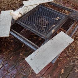 Outside Table With Firepit In Middle 