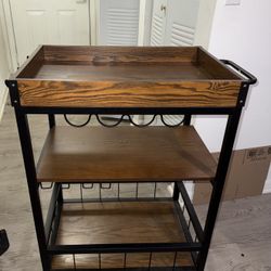 Brown wooden Bar Cart