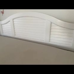 Bermuda White Wooden King Headboard 