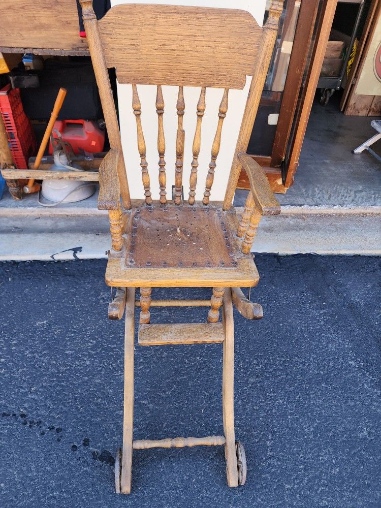 Antique Adjustable High Chair