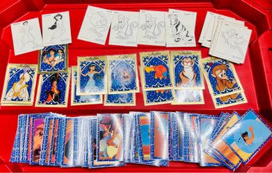 Vintage 1993 Panini Disney Aladdin Collectible Cards Over 100!!!