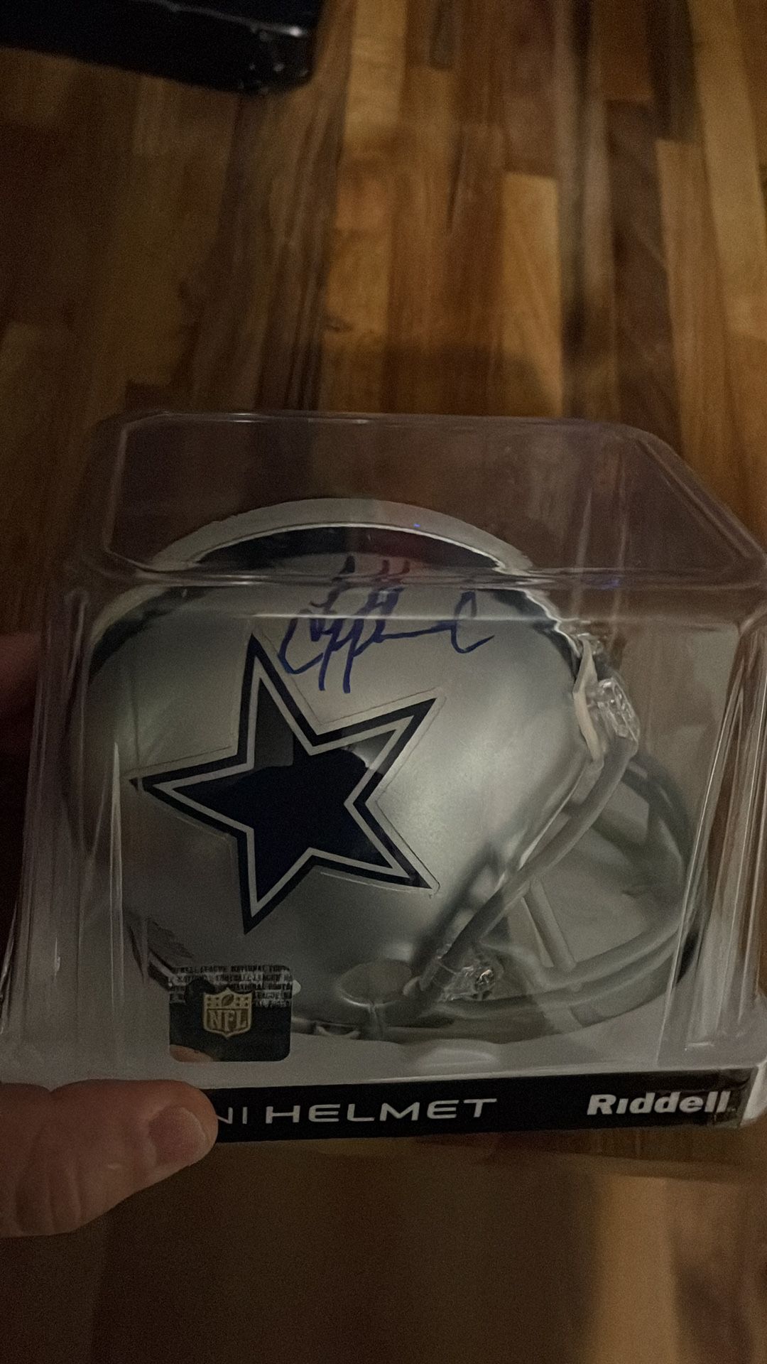 Authentic signed Troy Aikman Dallas Cowboys Mini helmet