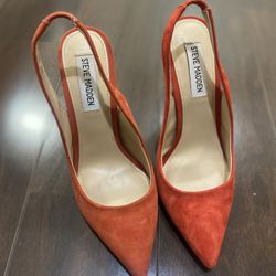 Red Orange Stilettos Size 6