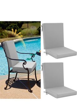 Patelai 2 Set 42x21x3 Inch Outdoor Patio Chair Cushions for Dining/Rocking Chairs High Back Soft Seat Pad with Ties Waterproof Fade Resistant for Indo
