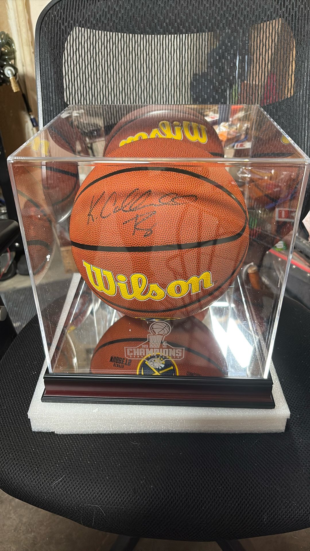 Autographed Kentavious Caldwell-Pope Basketball In Display Case