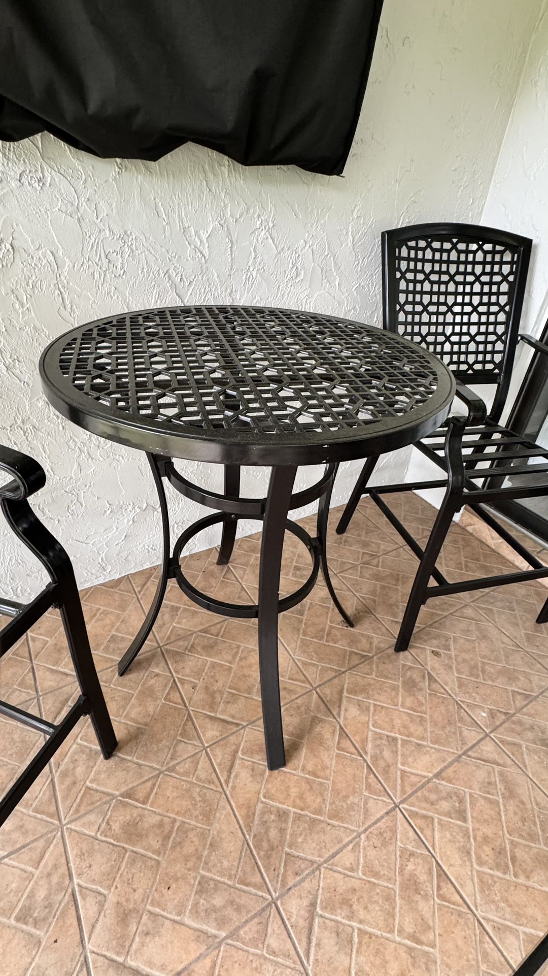 Outdoor Metal Patio Set – Bistro Table + 2 Chairs + Bench