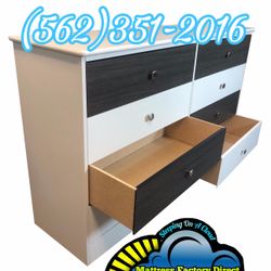 White Body Grey Drawer Dresser Custom New