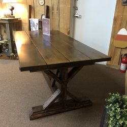 Handmade custom wood farmhouse dining table