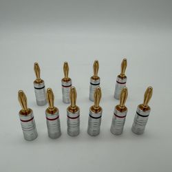 10 Gold-Plated Speaker Banana Plugs – Audio Wire Connectors