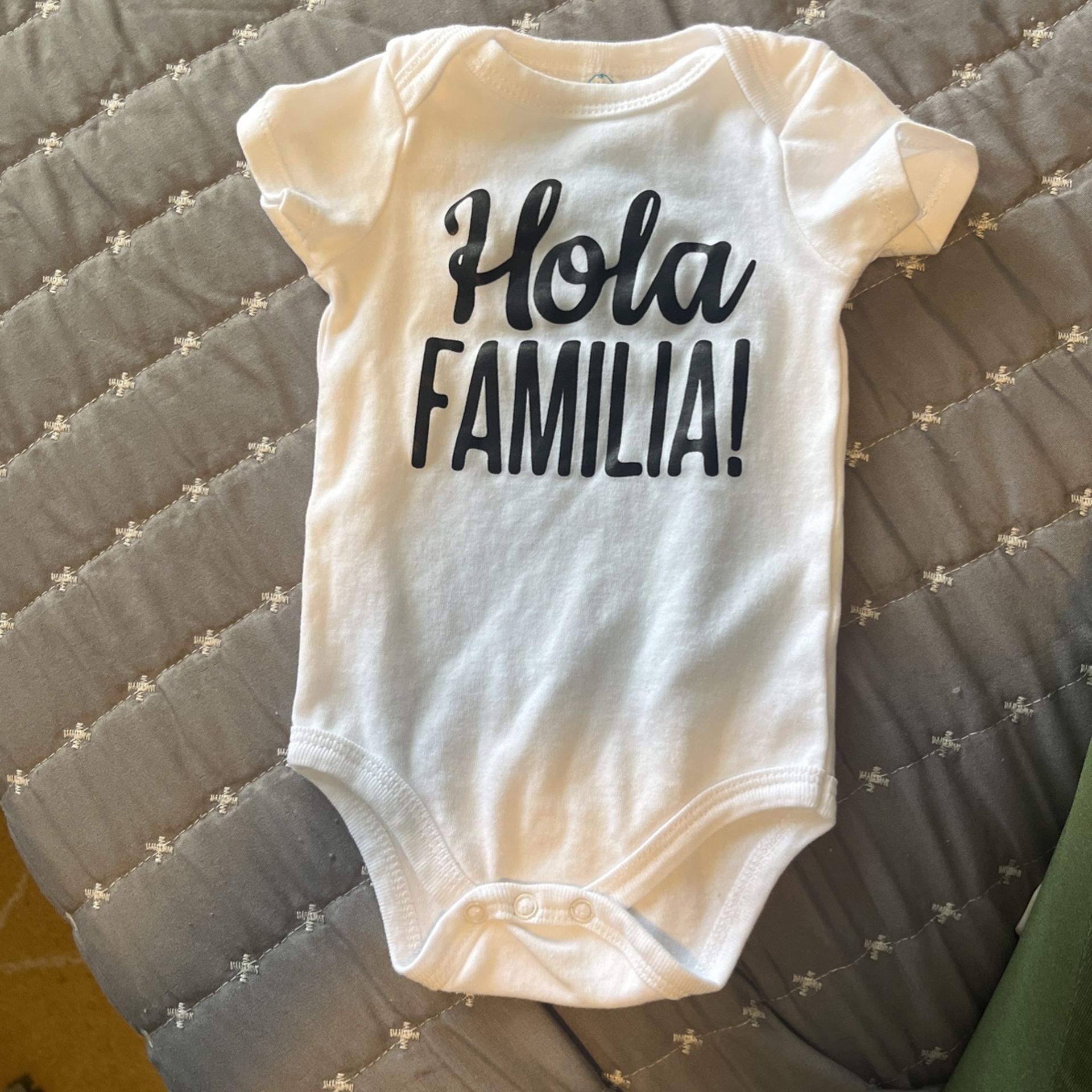 Baby Announcement Onesie Hola Family