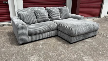 *FREE DELIVERY* Ashley Furniture Gray Corduroy Sectional