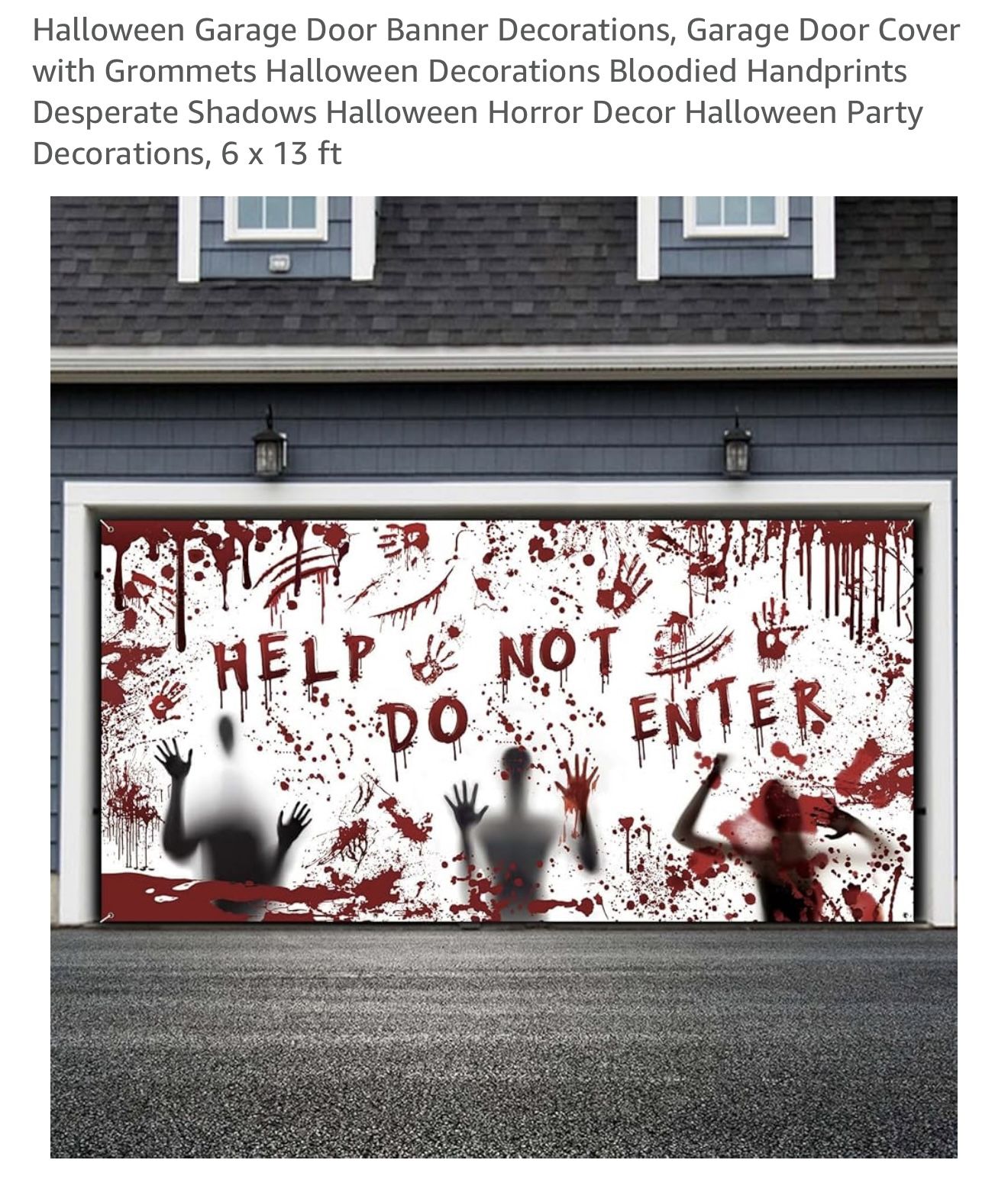 Halloween Garage Door Banner 6x33ft