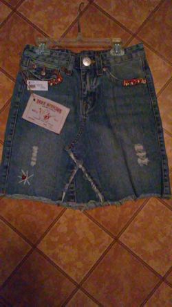 TRUE RELIGION BRAND DENIM SKIRT.