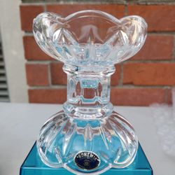 Bohemia Czech Republic Lead Crystal Barbell Candle Holder. S