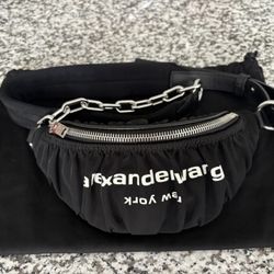 Alexander Wang Gathered Logo Print Belt Bag