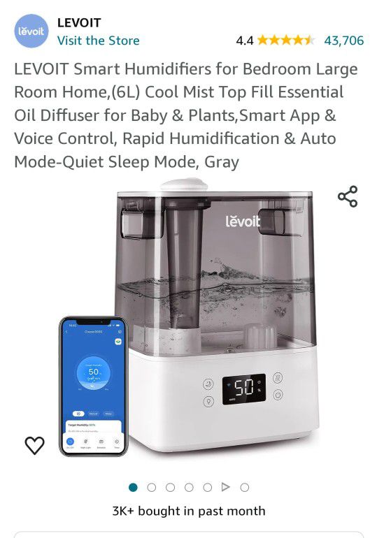 LEVOIT Smart Humidifier with VOICE Control 
LIKE NEW 
$55