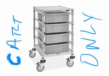 NEW Uline 4 Bin Restocking Cart MODEL NO. H-7027 24x21 x 40"