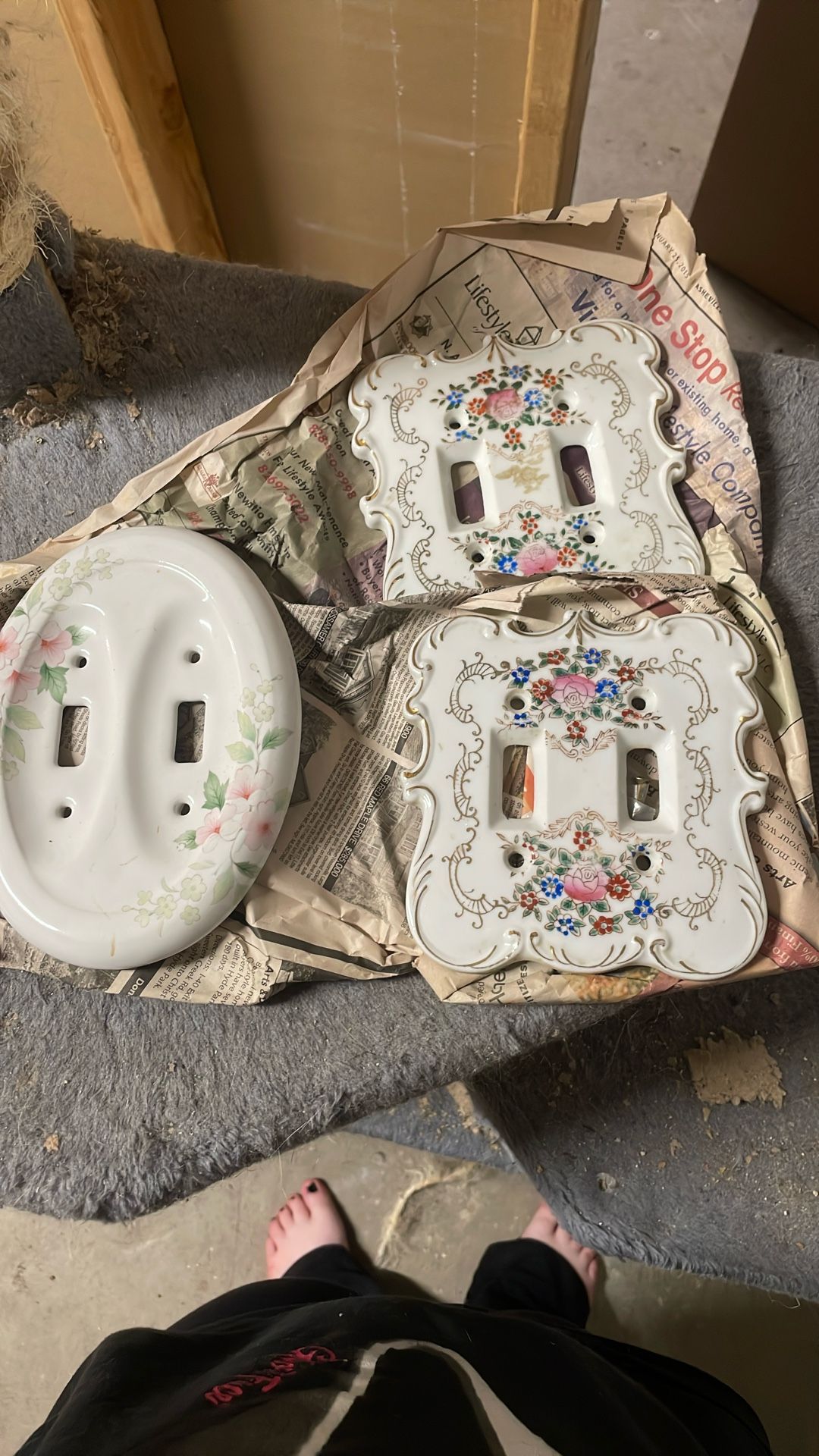 Vintage Ceramic Light Switch Covers