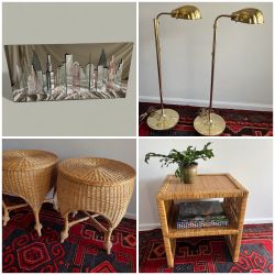 Vintage Tables Chairs Mirror Lighting 