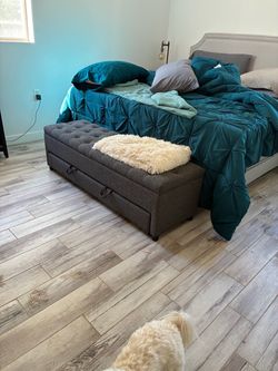 Grey Cushie bench seat/storage