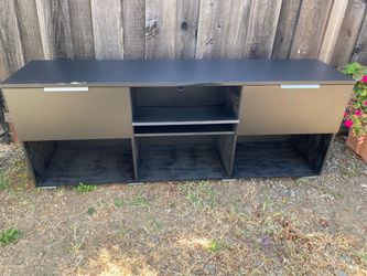 FREE Black TV Stand Media Console with Shelves