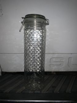Tall Glass Vase/Jar with Locked Lid 