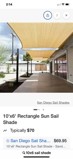 Sail Shades 10’-6’ Rectangle Sand Color Brand New In The Box I Have 100 Available $15 Each Firm