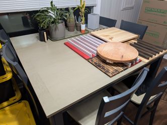 High kitchen table with 6 chairs