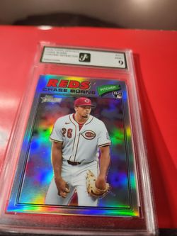 2026 Topps Heritage Chrome Silver Refractor Chase Burns #212 RC Rookie  EJE 9 MINT