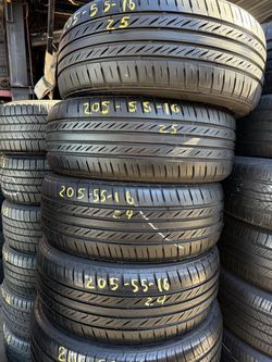 16” tires semi new 205/55/16 with free installation $200