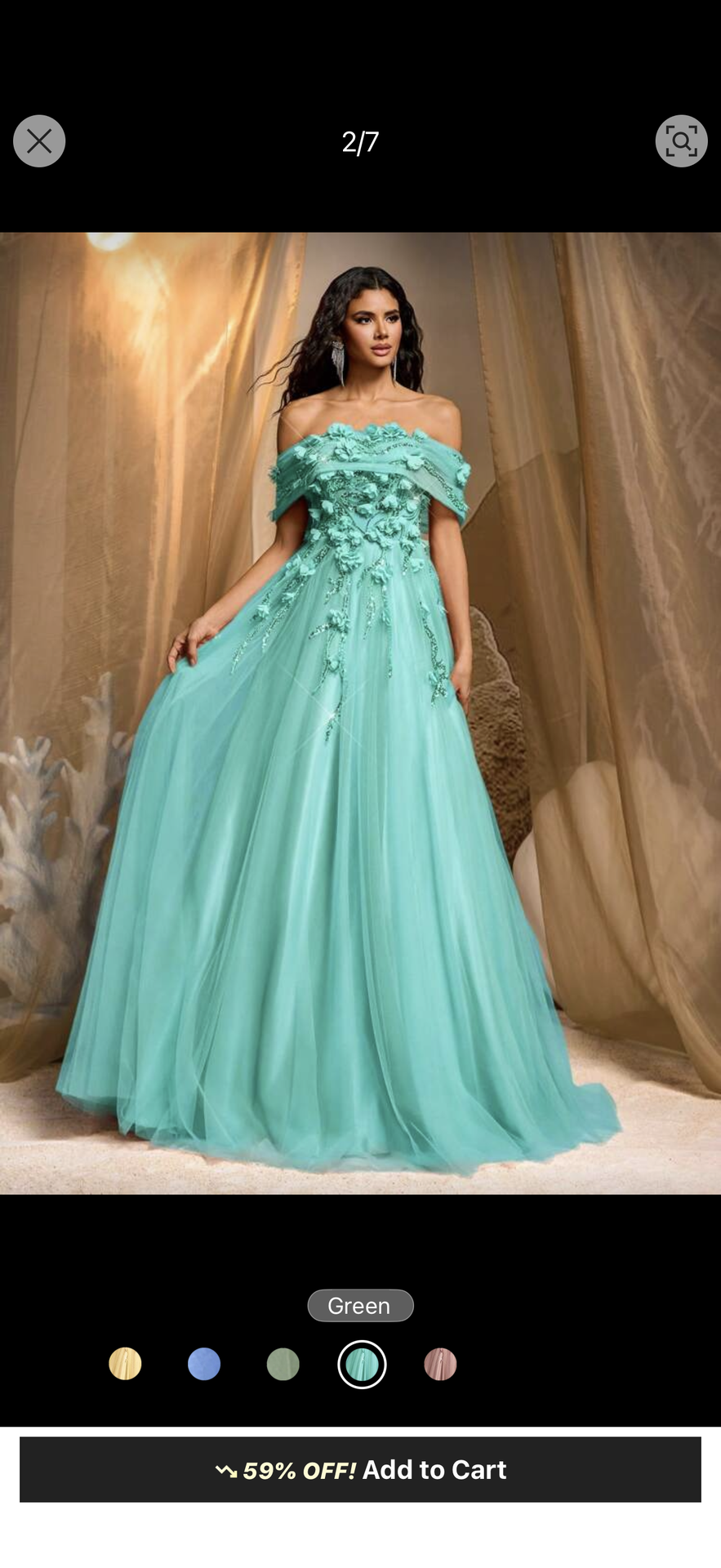 SHEIN aqua embroidered dress size 6