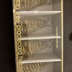 4 Metal Tree Card Holders
