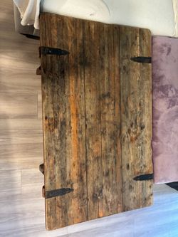 Rustic dark-finish wooden coffee table
