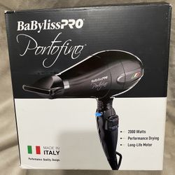 Babyliss Pro Nano Titanium Portofino Hair Dryer - Black 