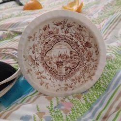 VERY RARE ANTIQUE 1800's W&Co Warwick Hanley Tranferware/Earthenware Bowl 