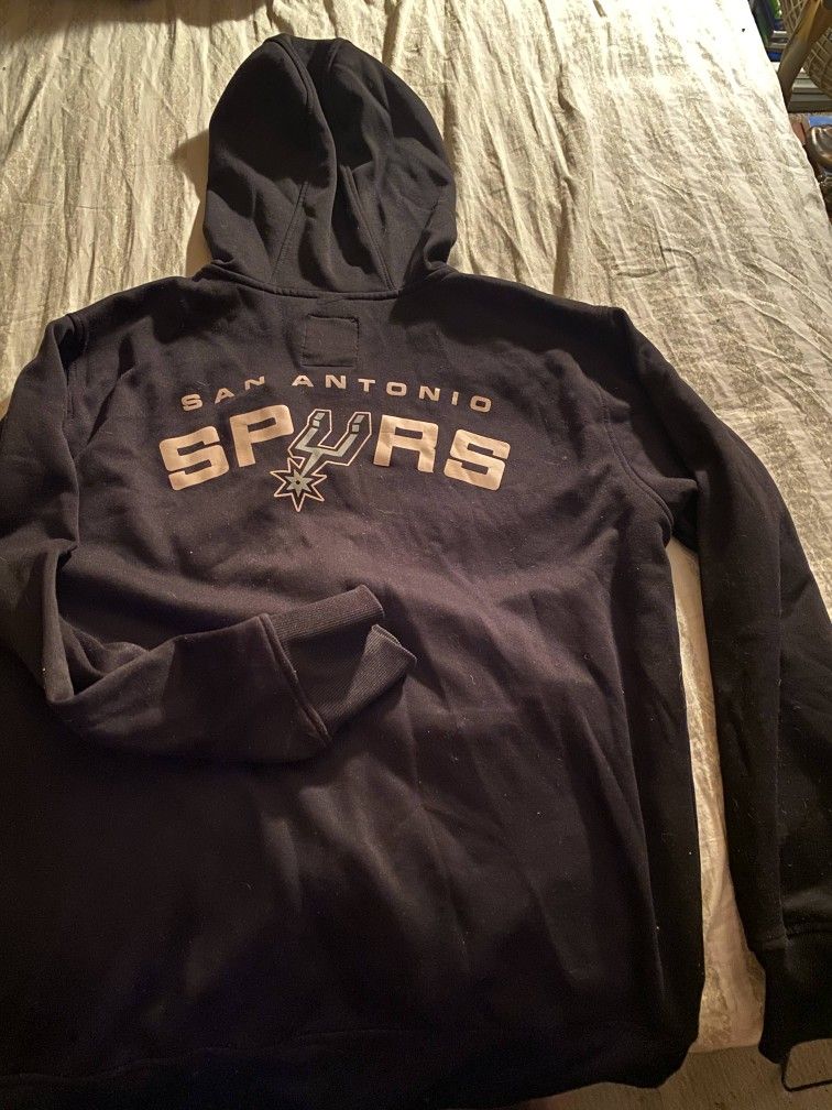 San Antonio Spurs Black Hoodie Cozy Long Sleeve Jacket Upper Pocket in Front