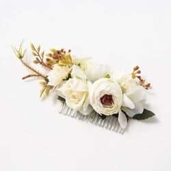Flower Hair Comb Elegant Bridal Crystal Hair Ornaments Rustic Wedding Floral Women Flower Leaf Hair Comb Brides Hair Accessories  Message me if you ar