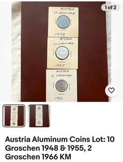 Austria Groschen Coin Lot ā 1948, 1955, 1966