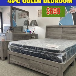 New Queen Bedroom Set !! 4PC 