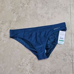 Speedo Women's Dark Teal Hydraline Fitness Classic Solid Bikini Bottom Large NEW