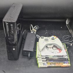 Microsoft XBOX 360 E Video Game Console 229GB With 5 Games