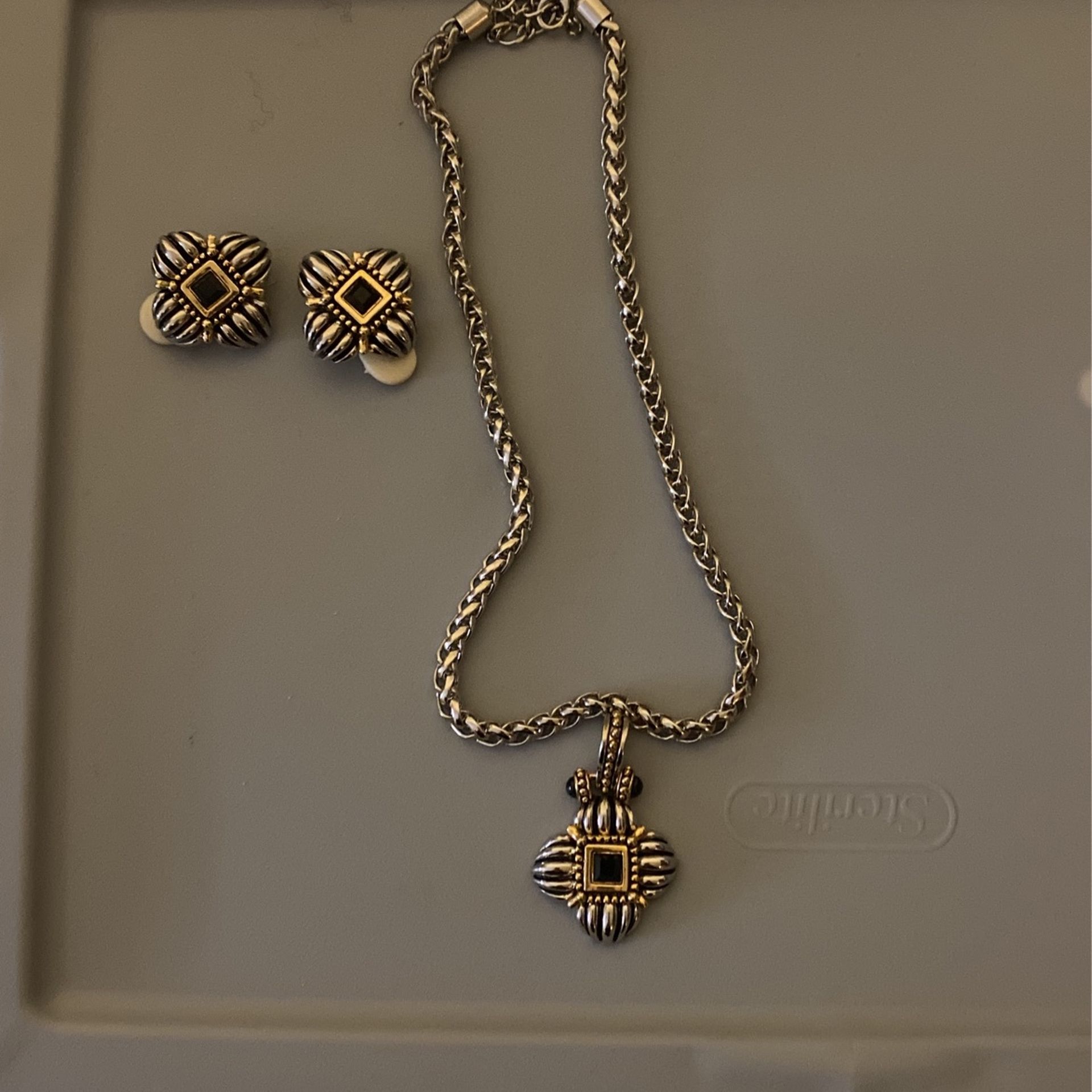 Neclace And Earring Set (not For Pierced Ears )